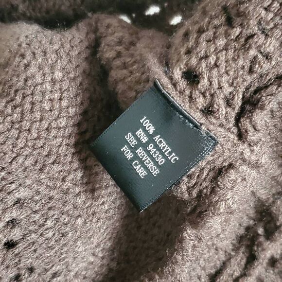 Maurices Brown Cable Knit Shawl Collar Short Sleeve Sweater Vest Size L - Picture 7 of 8